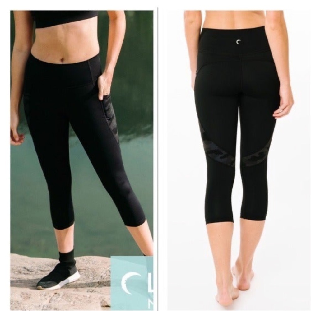 Zyia Black Camo Reflective Pocket Brilliant Hi-Rise Capri 20"
.